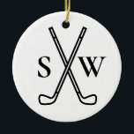 Individuelle Gestaltung Ihres eigenen Golfthemas M Keramik Ornament<br><div class="desc">Logostil-Golfschläger mit Ihren Monogramm-Initialen. Perfektes und einfaches Golfthema,  um Ihren personalisierten Weihnachtsschmuck zu kreieren. Gut als Geschenk für diejenigen,  die Liebe zu spielen.</div>