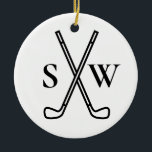 Individuelle Gestaltung Ihres eigenen Golfthemas M Keramik Ornament<br><div class="desc">Logostil-Golfschläger mit Ihren Monogramm-Initialen. Perfektes und einfaches Golfthema,  um Ihren personalisierten Weihnachtsschmuck zu kreieren. Gut als Geschenk für diejenigen,  die Liebe zu spielen.</div>