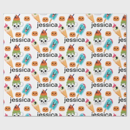 Individuelle Gestaltung von Funny Ice Cream & Pump Geschenkpapier (Flach)