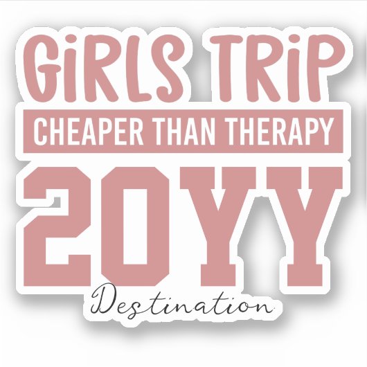 Individuelle Girls Reise billiger als Therapieferi Aufkleber (Vorderseite)