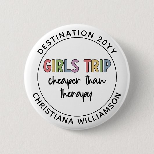 Individuelle Girls Reise billiger als Therapiemädc Button (Vorderseite)