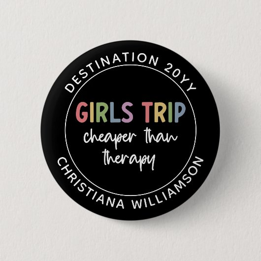 Individuelle Girls Reise billiger als Therapiemädc Button (Vorderseite)