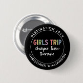 Individuelle Girls Reise billiger als Therapiemädc Button (Vorne & Hinten)
