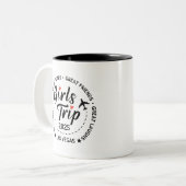 Individuelle Girls Trip Group Matching Vacation Zweifarbige Tasse (Vorderseite Links)