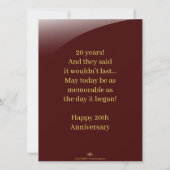 Individuelle Glückwunschkarte zum Jahrestag (Rückseite)