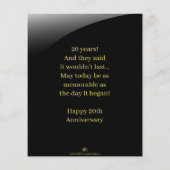 Individuelle Glückwunschkarte zum Jahrestag (Rückseite)