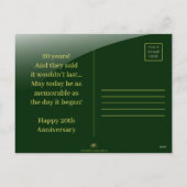 Individuelle Glückwunschkarte zum Jahrestag Feiertagspostkarte (Rückseite)
