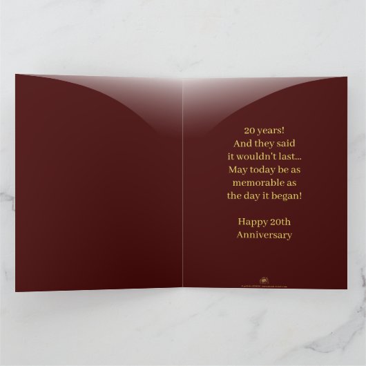 Individuelle Glückwunschkarte zum Jahrestag Karte (Innenseite)