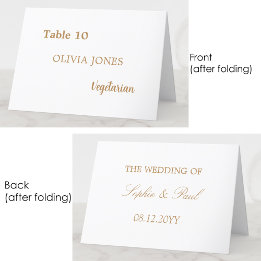 Individuelle Golden Beige Hochzeit Platzkarte Tischnummer