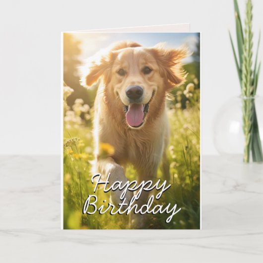 Individuelle Golden Retriever Birthday Card Dankeskarte (Vorderseite)