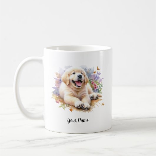 Individuelle Goldene Retriever Tasse mit Zitat (Links)