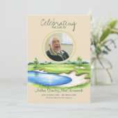 Individuelle Golf-Feier-des-Lebens-Gedenk-Funeral Programm (Stehend Vorderseite)