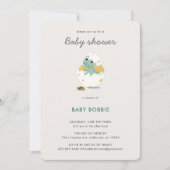 Individuelle Green Dino Party Theme Kinderdusche Einladung (Vorderseite)