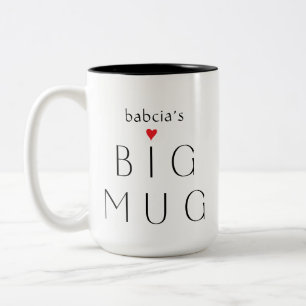 Individuelle "Große Tasse" für Babcia Individuel Zweifarbige Tasse