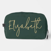 Individuelle grüne Kosmetiktasche als Geschenk für Waschbeutel (Vorderseite)