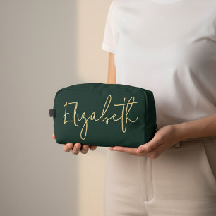 Individuelle grüne Kosmetiktasche als Geschenk für Waschbeutel