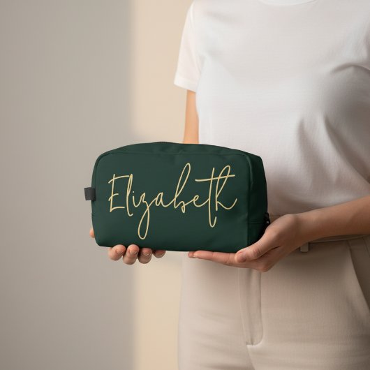 Individuelle grüne Kosmetiktasche als Geschenk für Waschbeutel