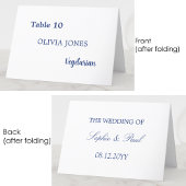 Individuelle Guest Dark Blue Wedding Platzkarte Tischnummer