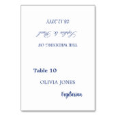Individuelle Guest Dark Blue Wedding Platzkarte Tischnummer (Vorderseite)