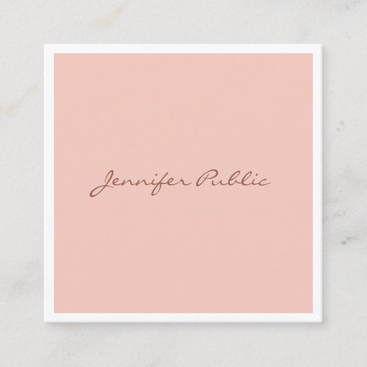 Individuelle Handschrift Skripttext Moderne Elegan Quadratische Visitenkarte (Vorderseite)