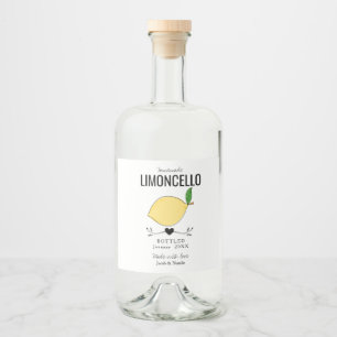 individuelle hausgemachte Limoncello-Hochzeitsguns Alkoholflaschenetikett