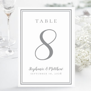 Individuelle Hochzeitstisch Nummer Chic Grau Tischnummer