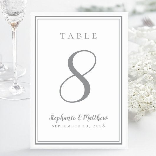Individuelle Hochzeitstisch Nummer Chic Grau Tischnummer