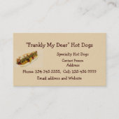 Individuelle Hot Dog Stands oder Food Cart Busines Visitenkarte (Vorderseite)