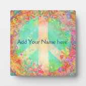 Individuelle Hübsche Blumenfriedenssignatur Fotoplatte (Vorderseite)