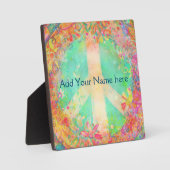 Individuelle Hübsche Blumenfriedenssignatur Fotoplatte (Vorderseite)