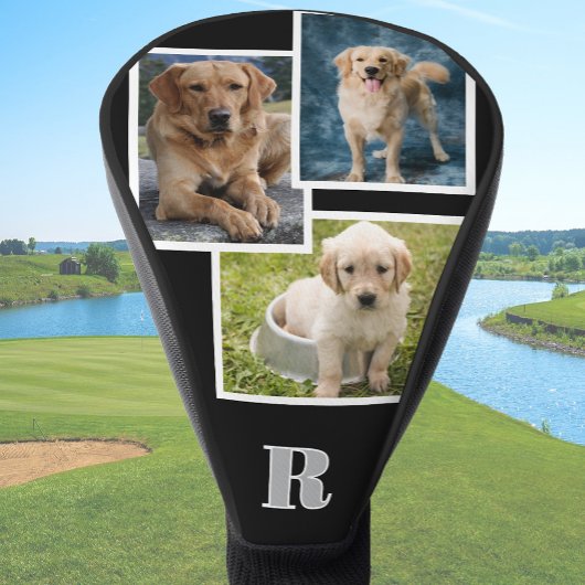 Individuelle Hunde-Foto-Collage monogrammierte Per Golf Headcover