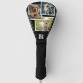 Individuelle Hunde-Foto-Collage monogrammierte Per Golf Headcover (Vorderseite)