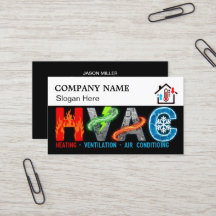 Individuelle HVAC-Visitenkarte mit Firmenlogo & Sl