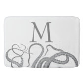 Individuelle initiale Monogramm nautischer Oktopus Badematte (Vorderseite)