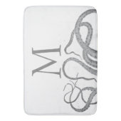 Individuelle initiale Monogramm nautischer Oktopus Badematte (Vorderseite Vertikal)