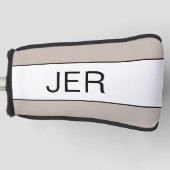 Individuelle Initialen Mit Monogramm Moderne Tan P Golf Headcover (Vorderseite)