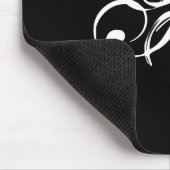 Individuelle Initialen Moderne Schwarz & Weiß Mousepad (Ecke)