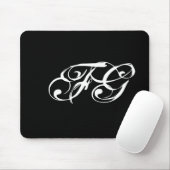 Individuelle Initialen Moderne Schwarz & Weiß Mousepad (Mit Mouse)