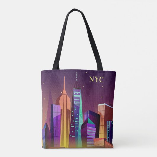 Individuelle Initialen New York Illustration Tasch Tasche (Rückseite)