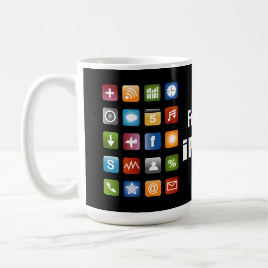 Individuelle Jumbo-Tasse mit App-Icons Kaffeetasse (Links)