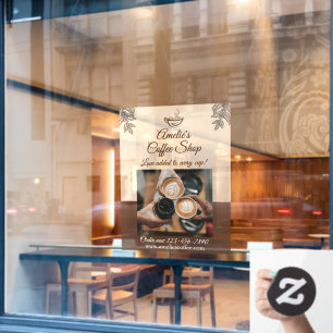 Individuelle Kaffeeservice Business Front Medium Fensteraufkleber