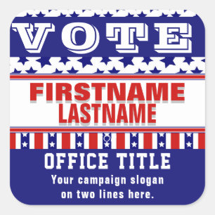 Individuelle Kampagnenvorlage: Klassischer Round-S Quadratischer Aufkleber