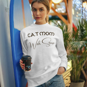 Individuelle Katzenmutter Braunes Skript Lustiger Sweatshirt