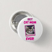 INDIVIDUELLE KATZENMUTTER MUTTER TIER LIEBE MUTTER BUTTON (Vorne & Hinten)