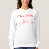 Individuelle Katzenmutter Rot Schrift Lustiger Tie Sweatshirt (Vorderseite)