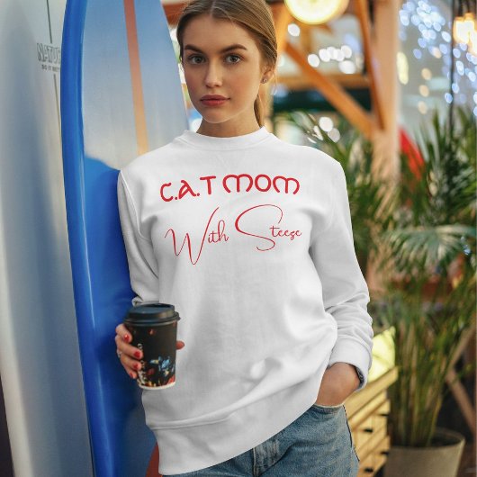 Individuelle Katzenmutter Rot Schrift Lustiger Tie Sweatshirt