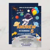 Individuelle Kinder Die Weltraumgalaxie bricht vom Einladung (Vorne/Hinten)