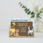 Individuelle Kinder Einladung, Jungle Tiere Einladung (Stehend Vorderseite)