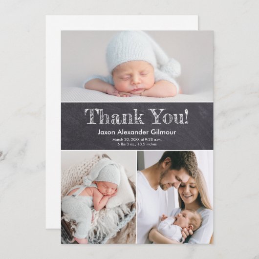 Individuelle Kinderschuhdusche mit mehreren Fotos Dankeskarte (Vorne/Hinten)