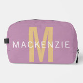 Individuelle Kosmetiktasche mit rosa Monogramm als Waschbeutel (Vorderseite)